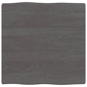 Solid Wood Live Edge Table Top - Dark Brown 60x60 cm