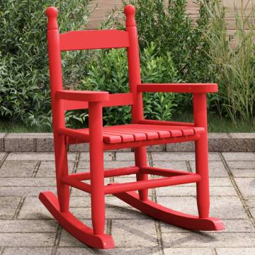 Red Solid Wood Rocking Chair for Children | Hipomarket