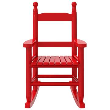 Red Solid Wood Rocking Chair for Children | Hipomarket