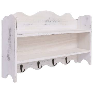 Wall Mounted Coat Rack White - Space Saving Storage Solution