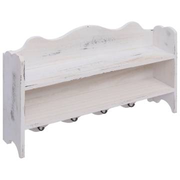 Wall Mounted Coat Rack White - Space Saving Storage Solution