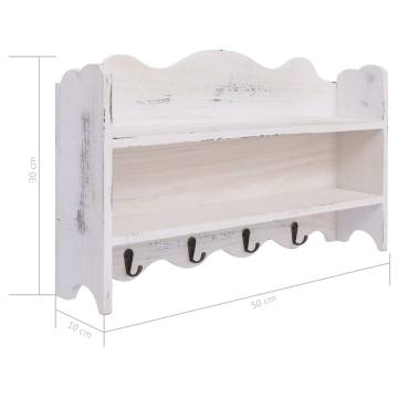 Wall Mounted Coat Rack White - Space Saving Storage Solution