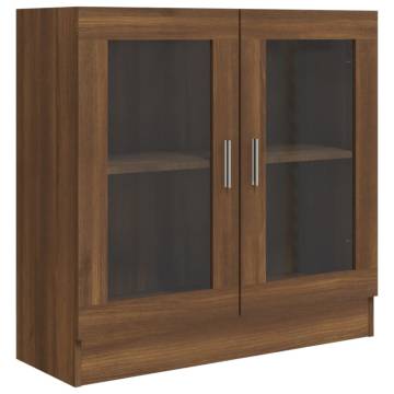 Brown Oak Vitrine Cabinet - Stylish Storage Solution | HipoMarket