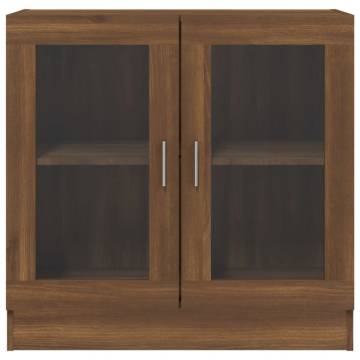 Brown Oak Vitrine Cabinet - Stylish Storage Solution | HipoMarket