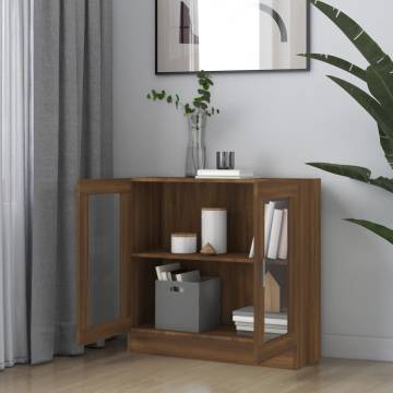 Brown Oak Vitrine Cabinet - Stylish Storage Solution | HipoMarket