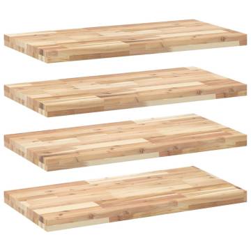 Floating Shelves 4 pcs - Untreated Solid Wood Acacia | HipoMarket