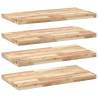 Floating Shelves 4 pcs - Untreated Solid Wood Acacia | HipoMarket