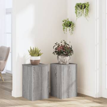 Plant Stands - 2 pcs Grey Sonoma | Stylish & Durable Design