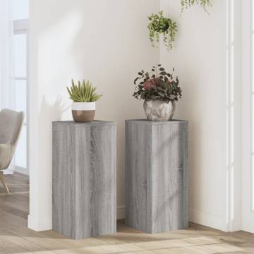 2 Pcs Grey Sonoma Plant Stands - 30x30x70 cm | HipoMarket