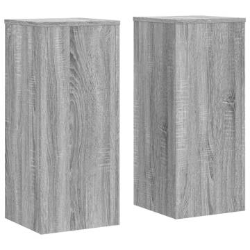 2 Pcs Grey Sonoma Plant Stands - 30x30x70 cm | HipoMarket