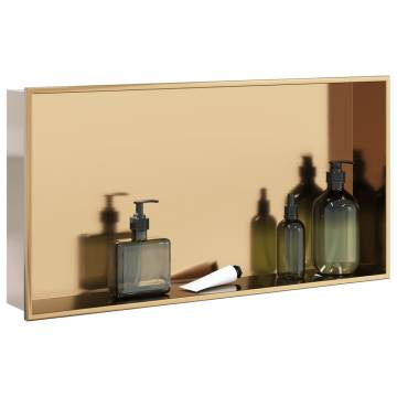 Shower Niche Brushed Gold - Stainless Steel | HipoMarket