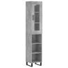 Stylish Highboard in Concrete Grey - 34.5x34x180 cm