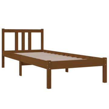 Honey Brown Solid Wood Bed Frame 75x190 cm - Small Single