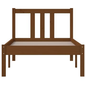 Honey Brown Solid Wood Bed Frame 75x190 cm - Small Single