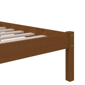 Honey Brown Solid Wood Bed Frame 75x190 cm - Small Single