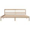 Solid Wood Pine Bed Frame with Headboard 200x200 cm