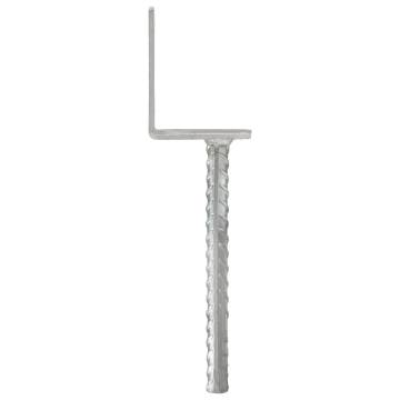 Durable Fence Anchors | 12 pcs Silver Galvanised Steel 8x6x30 cm