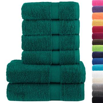 6 Piece Premium Towel Set SOLUND Green - 600 gsm Softness