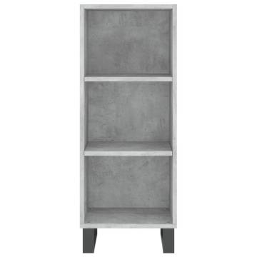 Stylish Highboard in Concrete Grey - 34.5x34x180 cm