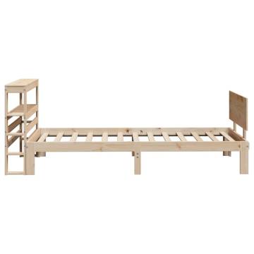 Solid Pine Bed Frame with Headboard - 75x190 cm Small Single