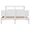 White Solid Wood Bed Frame with Headboard 140x200 cm