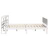 White Solid Wood Bed Frame with Headboard 140x200 cm