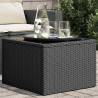 Garden Table with Glass Top Black 55x55x37 cm Poly Rattan Colour black Quantity in Package 1 Material pe rattan 