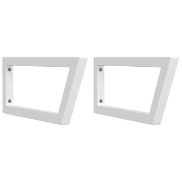 Shelf Brackets for Washbasin - 2 pcs White Trapezium Steel