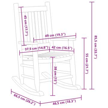 Comfortable Wooden Rocking Chairs for Children - 2 pcs Set