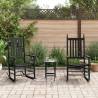  Rocking Chairs 2pcs with Foldable Table Black Solid Wood Poplar Colour black Quantity in Package 1 Model 2x chair + table 