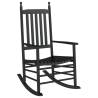 Comfortable Rocking Chairs Set with Foldable Table - Black Wood