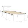 Elegant White Metal Bed Frame 90x200 cm - Hipo Market