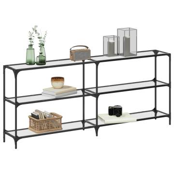 Stylish Console Table with Glass Top - 194.5x30x81 cm