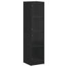 Elegant Highboard with Glass Doors - Black 35x37x142 cm