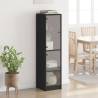 Elegant Highboard with Glass Doors - Black 35x37x142 cm