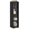 Elegant Highboard with Glass Doors - Black 35x37x142 cm