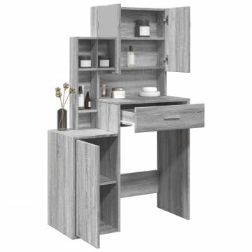 Dressing Table with Cabinet Grey Sonoma - Stylish & Functional