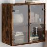 Elegant Wall Cabinet with Glass Doors in Smoked Oak - 68x37x68.5 cm