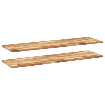 Floating Shelves 2 pcs | Solid Acacia Wood | 160x40 cm