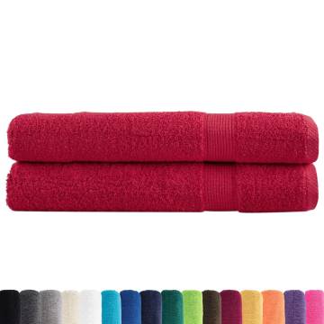 Premium SOLUND Towels - 2 pcs Red 100x200 cm | 600 gsm