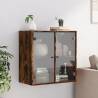 Elegant Wall Cabinet with Glass Doors in Smoked Oak - 68x37x68.5 cm