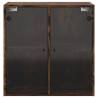 Elegant Wall Cabinet with Glass Doors in Smoked Oak - 68x37x68.5 cm