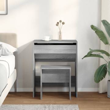 Dressing Table and Stool Grey Sonoma - Stylish & Durable