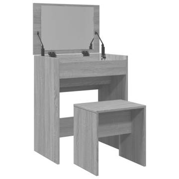 Dressing Table and Stool Grey Sonoma - Stylish & Durable