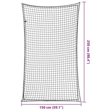 Durable Black Trailer Net with Elastic Rope - 2.5x1.5 m PP