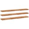 Floating Shelves Set of 3 | Solid Acacia Wood 160x20x4 cm