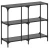 Elegant Console Table with Black Glass Top - 98x30x81 cm