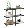 Elegant Console Table with Black Glass Top - 98x30x81 cm