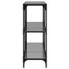 Elegant Console Table with Black Glass Top - 98x30x81 cm