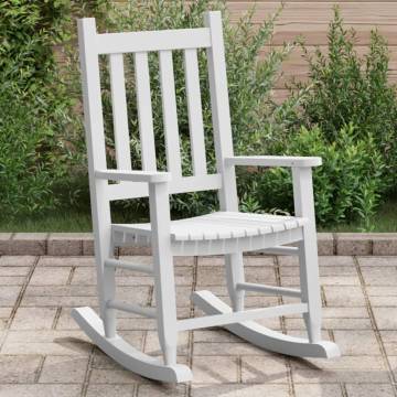 Comfortable White Rocking Chair for Kids - Durable Poplar Wood